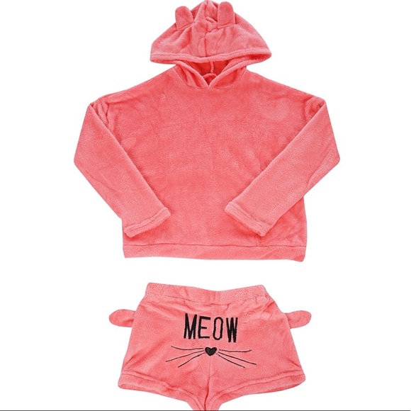✨Cozy Meow Velour Hoodie & Shorts Set✨ - Picture 4 of 8